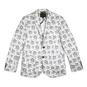 Zara Man Paisley Floral 2 Button Blazer Sport Coat 38 Preppy Summer Resort Wear